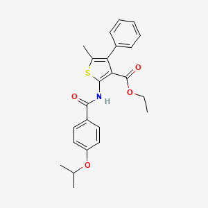 molecular formula C24H25NO4S B4645906 ETHYL 5-METHYL-4-PHENYL-2-[4-(PROPAN-2-YLOXY)BENZAMIDO]THIOPHENE-3-CARBOXYLATE 