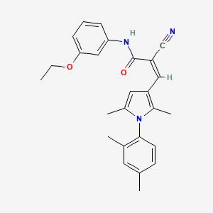 molecular formula C26H27N3O2 B4645975 (Z)-2-cyano-3-[1-(2,4-dimethylphenyl)-2,5-dimethylpyrrol-3-yl]-N-(3-ethoxyphenyl)prop-2-enamide 