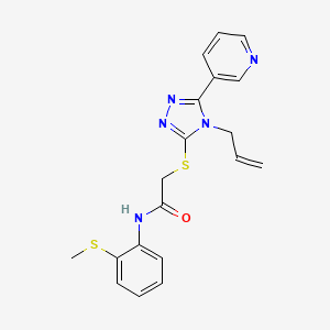 molecular formula C19H19N5OS2 B4645982 N-[2-(methylsulfanyl)phenyl]-2-{[4-(prop-2-en-1-yl)-5-(pyridin-3-yl)-4H-1,2,4-triazol-3-yl]sulfanyl}acetamide 