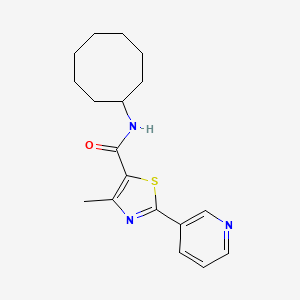 molecular formula C18H23N3OS B4646549 N-cyclooctyl-4-methyl-2-(pyridin-3-yl)-1,3-thiazole-5-carboxamide 
