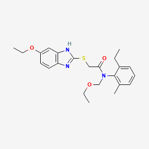 molecular formula C23H29N3O3S B4646589 2-[(5-ETHOXY-1H-1,3-BENZODIAZOL-2-YL)SULFANYL]-N-(ETHOXYMETHYL)-N-(2-ETHYL-6-METHYLPHENYL)ACETAMIDE 
