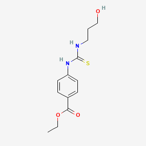 molecular formula C13H18N2O3S B4646662 Ethyl 4-(3-hydroxypropylcarbamothioylamino)benzoate 