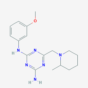 molecular formula C17H24N6O B4646803 N-(3-methoxyphenyl)-6-[(2-methyl-1-piperidinyl)methyl]-1,3,5-triazine-2,4-diamine 