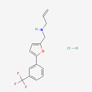 molecular formula C15H15ClF3NO B4646892 N-({5-[3-(trifluoromethyl)phenyl]-2-furyl}methyl)prop-2-en-1-amine hydrochloride 