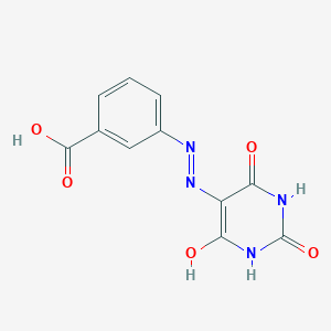 B464697 3-[2-(2,4,6-trioxotetrahydro-5(2H)-pyrimidinylidene)hydrazino]benzoic acid CAS No. 314758-28-6