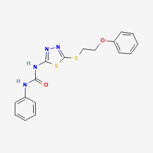 molecular formula C17H16N4O2S2 B4647035 N-{5-[(2-phenoxyethyl)thio]-1,3,4-thiadiazol-2-yl}-N'-phenylurea 