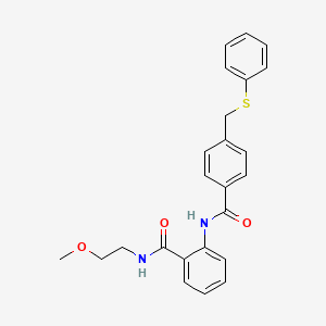 molecular formula C24H24N2O3S B4647099 N-(2-methoxyethyl)-2-({4-[(phenylthio)methyl]benzoyl}amino)benzamide 
