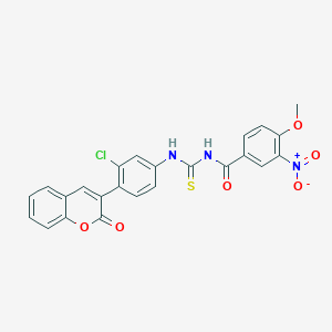 molecular formula C24H16ClN3O6S B4647106 N-({[3-chloro-4-(2-oxo-2H-chromen-3-yl)phenyl]amino}carbonothioyl)-4-methoxy-3-nitrobenzamide 