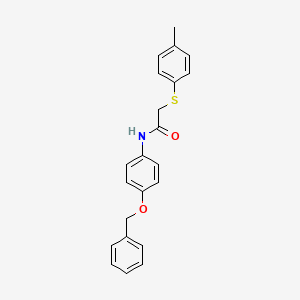 molecular formula C22H21NO2S B4647155 N-[4-(benzyloxy)phenyl]-2-[(4-methylphenyl)sulfanyl]acetamide 