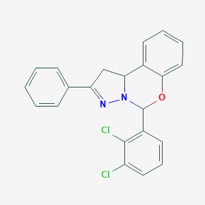 molecular formula C22H16Cl2N2O B464724 5-(2,3-Dichlorophenyl)-2-phenyl-1,10b-dihydropyrazolo[1,5-c][1,3]benzoxazine CAS No. 315248-73-8