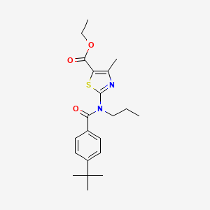 molecular formula C21H28N2O3S B4647244 ETHYL 2-[[4-(TERT-BUTYL)BENZOYL](PROPYL)AMINO]-4-METHYL-1,3-THIAZOLE-5-CARBOXYLATE 