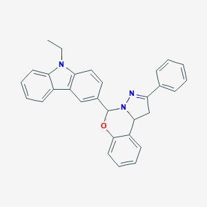 molecular formula C30H25N3O B464726 5-(9-ethyl-9H-carbazol-3-yl)-2-phenyl-1,10b-dihydropyrazolo[1,5-c][1,3]benzoxazine CAS No. 327069-37-4