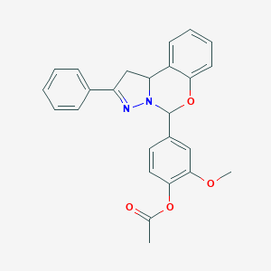 2-Methoxy-4-(2-phenyl-1,10b-dihydropyrazolo[1,5-c][1,3]benzoxazin-5-yl)phenyl acetate