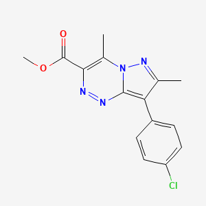 molecular formula C15H13ClN4O2 B4647317 METHYL 8-(4-CHLOROPHENYL)-4,7-DIMETHYLPYRAZOLO[3,2-C][1,2,4]TRIAZINE-3-CARBOXYLATE 