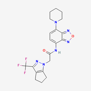 molecular formula C20H21F3N6O2 B4647359 N-(7-PIPERIDINO-2,1,3-BENZOXADIAZOL-4-YL)-2-[3-(TRIFLUOROMETHYL)-5,6-DIHYDROCYCLOPENTA[C]PYRAZOL-1(4H)-YL]ACETAMIDE 