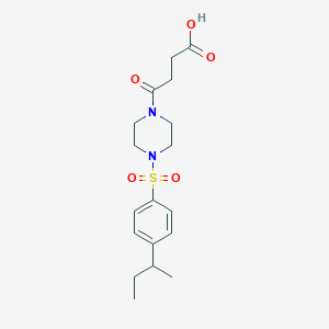 molecular formula C18H26N2O5S B4647526 4-(4-{[4-(SEC-BUTYL)PHENYL]SULFONYL}PIPERAZINO)-4-OXOBUTANOIC ACID 