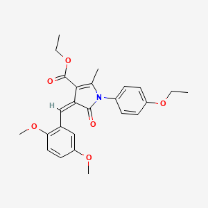 molecular formula C25H27NO6 B4647527 ethyl (4Z)-4-(2,5-dimethoxybenzylidene)-1-(4-ethoxyphenyl)-2-methyl-5-oxo-4,5-dihydro-1H-pyrrole-3-carboxylate 