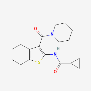 molecular formula C18H24N2O2S B4647562 N-[3-(1-PIPERIDINYLCARBONYL)-4,5,6,7-TETRAHYDRO-1-BENZOTHIOPHEN-2-YL]CYCLOPROPANECARBOXAMIDE 