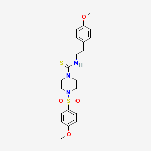 molecular formula C21H27N3O4S2 B4647587 N-[2-(4-methoxyphenyl)ethyl]-4-[(4-methoxyphenyl)sulfonyl]-1-piperazinecarbothioamide 