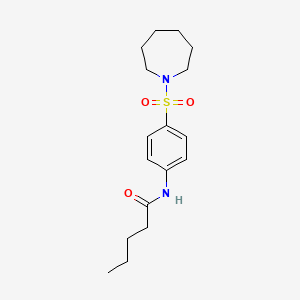 molecular formula C17H26N2O3S B4647672 N-[4-(azepan-1-ylsulfonyl)phenyl]pentanamide 