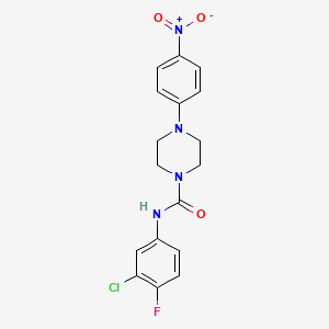 molecular formula C17H16ClFN4O3 B4647711 N-(3-chloro-4-fluorophenyl)-4-(4-nitrophenyl)piperazine-1-carboxamide 