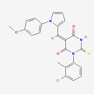 molecular formula C23H18ClN3O3S B4647765 (5E)-1-(3-chloro-2-methylphenyl)-5-{[1-(4-methoxyphenyl)-1H-pyrrol-2-yl]methylidene}-2-thioxodihydropyrimidine-4,6(1H,5H)-dione 