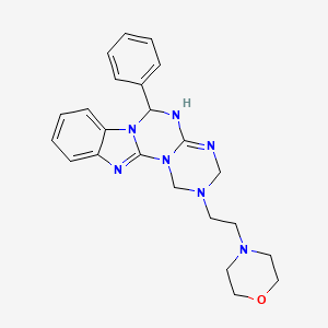 molecular formula C23H27N7O B4647797 4-[2-(9-phenyl-2,4,6,8,10,17-hexazatetracyclo[8.7.0.02,7.011,16]heptadeca-1(17),6,11,13,15-pentaen-4-yl)ethyl]morpholine 