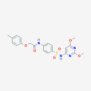 molecular formula C21H22N4O6S B464794 N-{4-[(2,6-dimethoxypyrimidin-4-yl)sulfamoyl]phenyl}-2-(4-methylphenoxy)acetamide CAS No. 319428-59-6