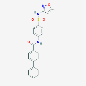molecular formula C23H19N3O4S B464796 N-[4-[(5-methyl-1,2-oxazol-3-yl)sulfamoyl]phenyl]-4-phenylbenzamide CAS No. 356561-54-1