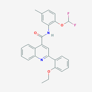 molecular formula C26H22F2N2O3 B4647988 N-[2-(difluoromethoxy)-5-methylphenyl]-2-(2-ethoxyphenyl)quinoline-4-carboxamide 