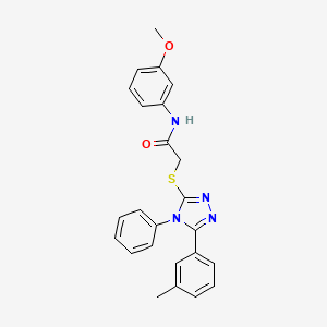 molecular formula C24H22N4O2S B4648000 N-(3-methoxyphenyl)-2-{[5-(3-methylphenyl)-4-phenyl-4H-1,2,4-triazol-3-yl]sulfanyl}acetamide 