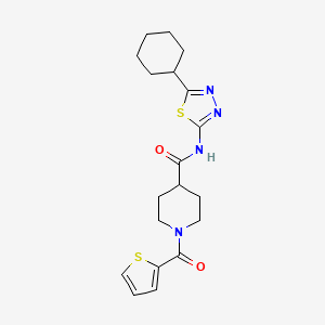 molecular formula C19H24N4O2S2 B4648106 N-(5-cyclohexyl-1,3,4-thiadiazol-2-yl)-1-(thiophene-2-carbonyl)piperidine-4-carboxamide 