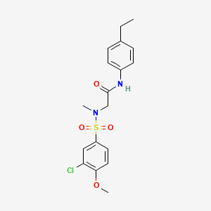 molecular formula C18H21ClN2O4S B4648177 N~2~-[(3-chloro-4-methoxyphenyl)sulfonyl]-N-(4-ethylphenyl)-N~2~-methylglycinamide 
