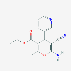 molecular formula C15H15N3O3 B464829 ethyl 6-amino-5-cyano-2-methyl-4-pyridin-3-yl-4H-pyran-3-carboxylate CAS No. 315246-58-3