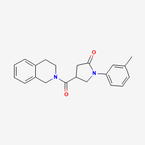 molecular formula C21H22N2O2 B4648333 4-(3,4-dihydroisoquinolin-2(1H)-ylcarbonyl)-1-(3-methylphenyl)pyrrolidin-2-one 