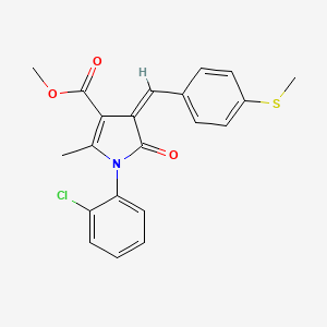 molecular formula C21H18ClNO3S B4648416 methyl (4Z)-1-(2-chlorophenyl)-2-methyl-4-[(4-methylsulfanylphenyl)methylidene]-5-oxopyrrole-3-carboxylate 