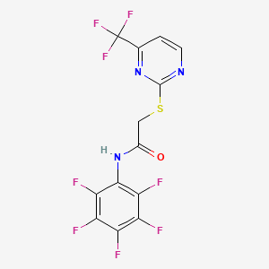 molecular formula C13H5F8N3OS B4648440 N~1~-(2,3,4,5,6-PENTAFLUOROPHENYL)-2-{[4-(TRIFLUOROMETHYL)-2-PYRIMIDINYL]SULFANYL}ACETAMIDE 