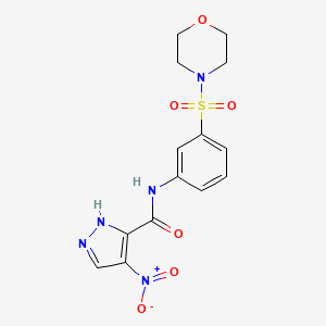 molecular formula C14H15N5O6S B4648501 N-[3-(MORPHOLINOSULFONYL)PHENYL]-4-NITRO-1H-PYRAZOLE-3-CARBOXAMIDE 