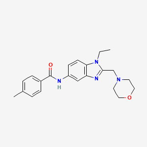 molecular formula C22H26N4O2 B4648546 N-{1-Ethyl-2-[(morpholin-4-YL)methyl]-1H-1,3-benzodiazol-5-YL}-4-methylbenzamide 