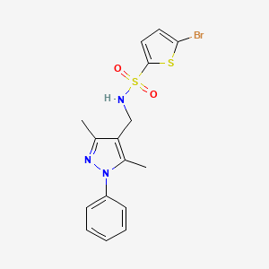 molecular formula C16H16BrN3O2S2 B4648778 5-BROMO-N~2~-[(3,5-DIMETHYL-1-PHENYL-1H-PYRAZOL-4-YL)METHYL]-2-THIOPHENESULFONAMIDE 