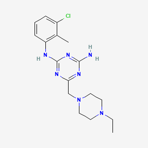 molecular formula C17H24ClN7 B4649054 N-(3-chloro-2-methylphenyl)-6-[(4-ethylpiperazin-1-yl)methyl]-1,3,5-triazine-2,4-diamine 
