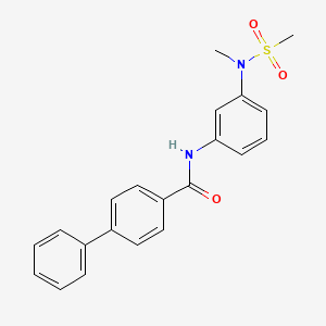 molecular formula C21H20N2O3S B4649116 N-{3-[methyl(methylsulfonyl)amino]phenyl}biphenyl-4-carboxamide 