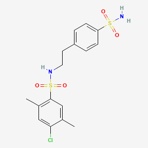 molecular formula C16H19ClN2O4S2 B4649236 4-chloro-2,5-dimethyl-N-[2-(4-sulfamoylphenyl)ethyl]benzenesulfonamide 