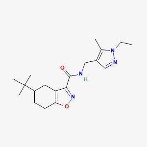 molecular formula C19H28N4O2 B4649243 5-(TERT-BUTYL)-N~3~-[(1-ETHYL-5-METHYL-1H-PYRAZOL-4-YL)METHYL]-4,5,6,7-TETRAHYDRO-1,2-BENZISOXAZOLE-3-CARBOXAMIDE 