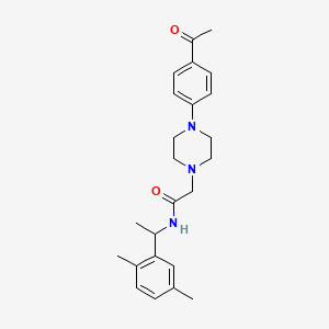 B4649344 2-[4-(4-acetylphenyl)-1-piperazinyl]-N-[1-(2,5-dimethylphenyl)ethyl]acetamide CAS No. 908495-39-6