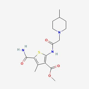 molecular formula C16H23N3O4S B4649406 METHYL 5-CARBAMOYL-4-METHYL-2-[2-(4-METHYLPIPERIDIN-1-YL)ACETAMIDO]THIOPHENE-3-CARBOXYLATE 