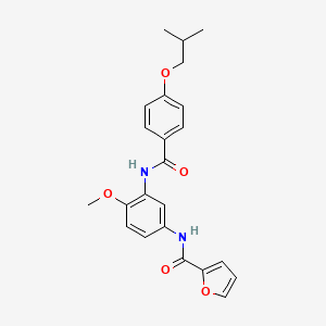 molecular formula C23H24N2O5 B4649663 N-{4-METHOXY-3-[4-(2-METHYLPROPOXY)BENZAMIDO]PHENYL}FURAN-2-CARBOXAMIDE 