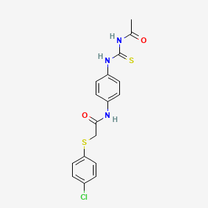 molecular formula C17H16ClN3O2S2 B4649711 N-[4-(acetylcarbamothioylamino)phenyl]-2-(4-chlorophenyl)sulfanylacetamide 