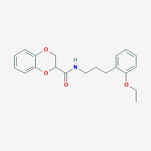 molecular formula C20H23NO4 B4649729 N-[3-(2-ethoxyphenyl)propyl]-2,3-dihydro-1,4-benzodioxine-3-carboxamide 