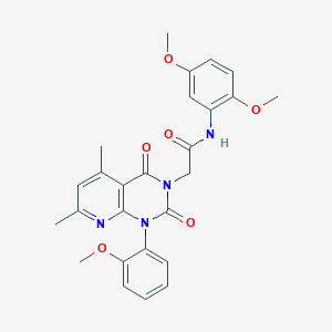 molecular formula C26H26N4O6 B4649763 N-(2,5-DIMETHOXYPHENYL)-2-[1-(2-METHOXYPHENYL)-5,7-DIMETHYL-2,4-DIOXO-1H,2H,3H,4H-PYRIDO[2,3-D]PYRIMIDIN-3-YL]ACETAMIDE 